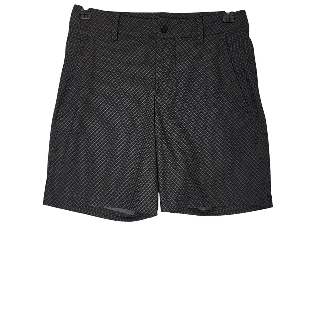 Lululemon Commission Golf Shorts Mens 32 Black Grey Diamond Grid Pattern Tech
